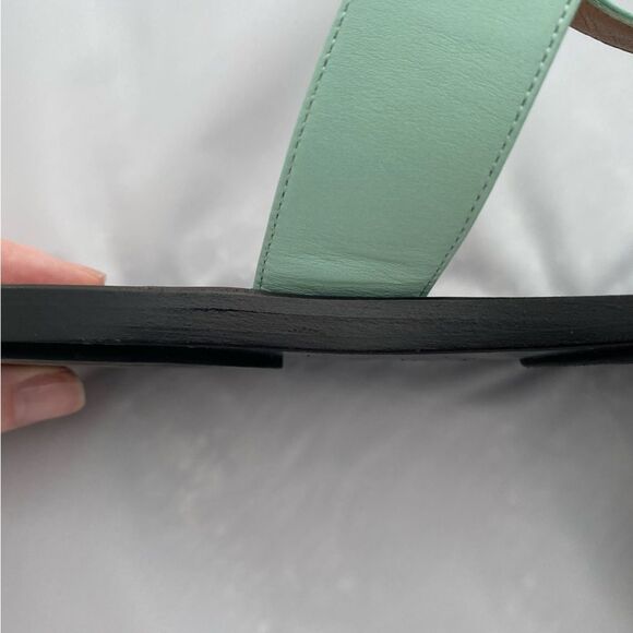 Gucci Marmont GG Thong Leather Water Green EU 37.5 US 7.5 Flip Flop Flat Sandals - Picture 6 of 16